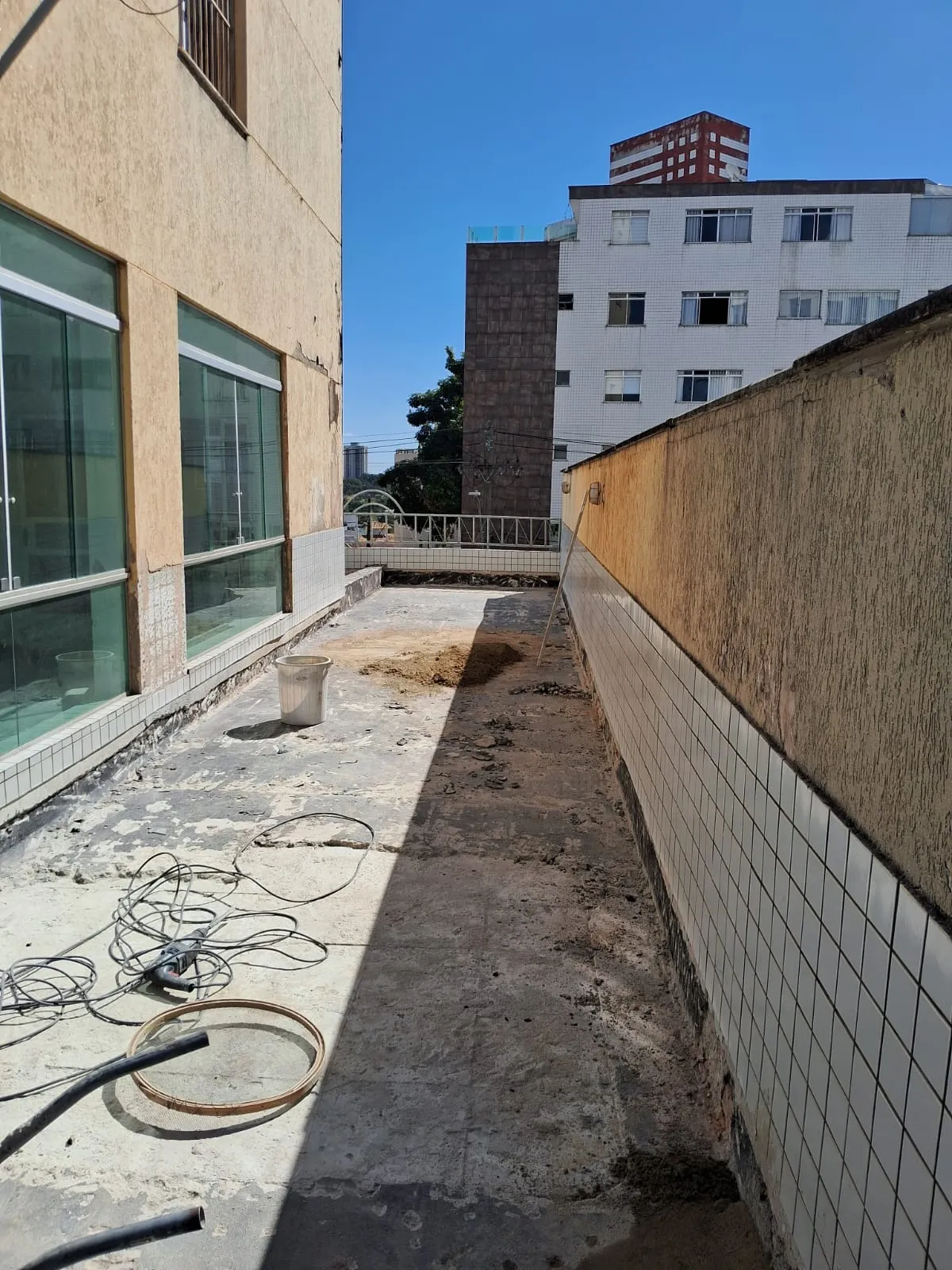 Preparação de piso externo