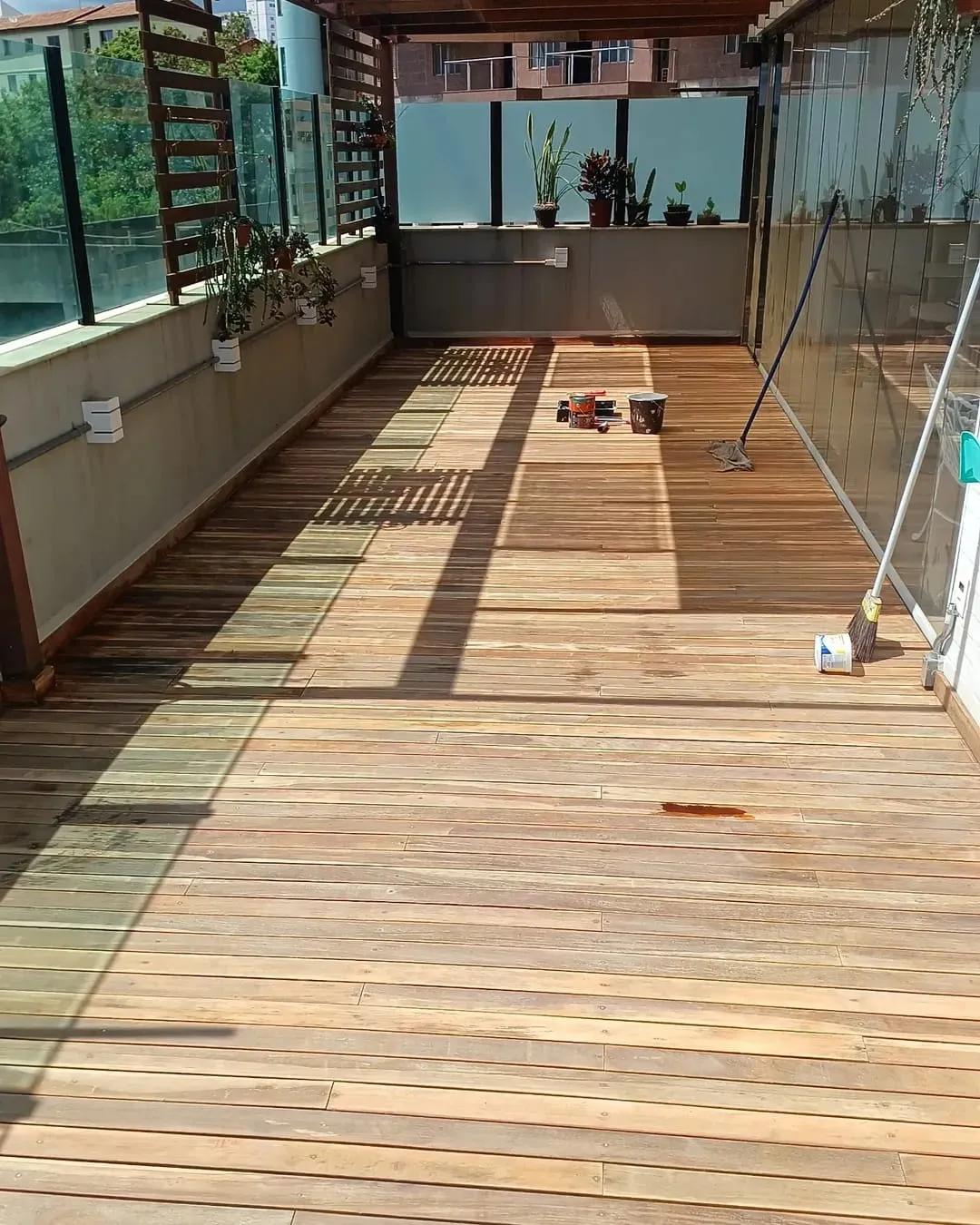 Deck de madeira em execução